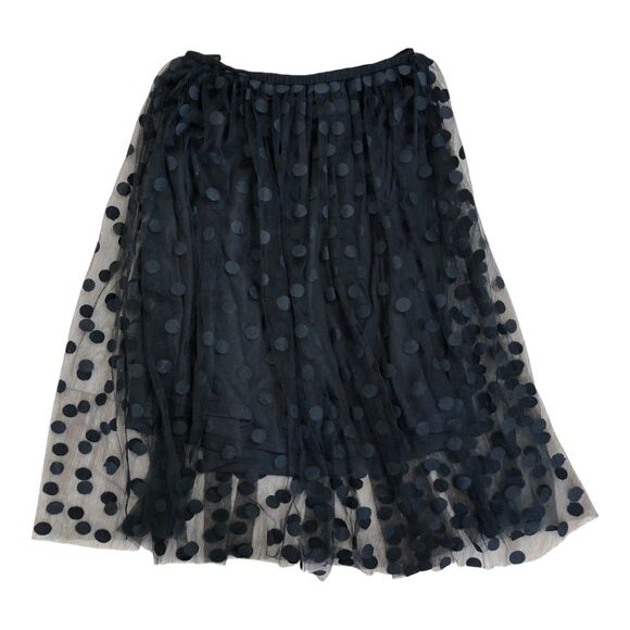 Lucy Paris Black Polka Dot Mesh A-Frame Goth Whimsigoth Fairy Festival Skirt M - Picture 4 of 12